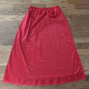 Vintage Ashley Taylor Red Lace Trimmed Slip